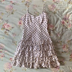 Betsey Johnson White Blue Polka Dot Dress